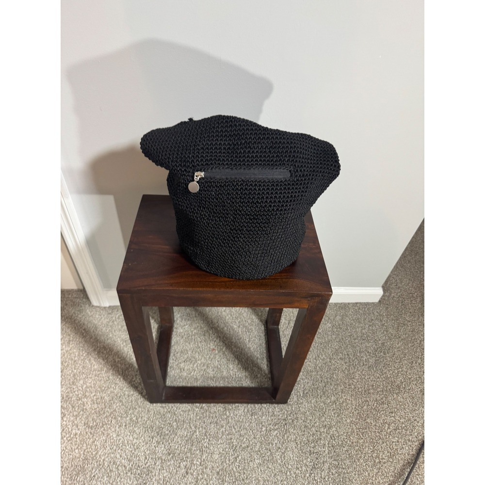No Boundaries Black Crochet Hobo Bag Woven Shoulder Purse NW